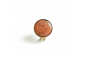 Bague dorée ronde ajustable - Stojanka