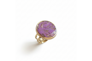 Bague dorée ronde ajustable - Anja