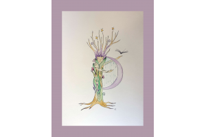 Aquarelle "La Poétesse"