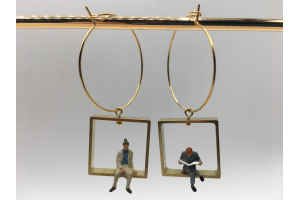 Boucles d'oreilles " Quoi de neuf dans le monde ? "