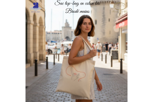 Tote Bag Coton Bio - Brodé Main