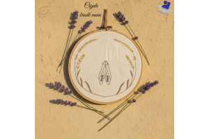 Tambour Décoratif Cigale & Lavande – Broderie Main Unique