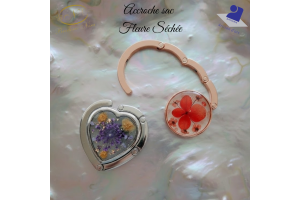 Accroche-sac "Écrin de Nature" – Fleurs Séchées & Résine – Pièce Unique