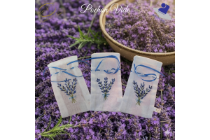 Pochon Brodé "Mes Petits Trésors" – coton & Lavande de Provence – Pièce Unique