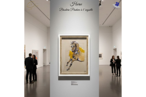 Tableau Brodé "La Grâce Équestre" – Broderie d'Art – Pièce Unique