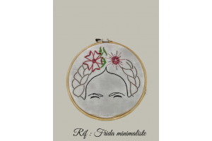 Tambour Frida minimaliste broderie d'art main