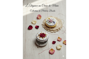 Boîte Pilulier Brodé Main de Sac Élégant