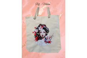 Sac Shopping Mulan brodé main art déco