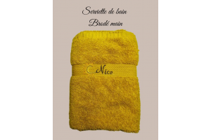 Serviette de plage nice brodé main