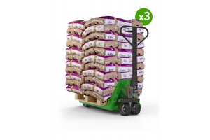 OFFRE 3 PALETTES GRANULES DE BOIS EDEN PELLETS PREMIUM - PALETTE DE 66 SACS DE 15 KG SOIT 990 KG.