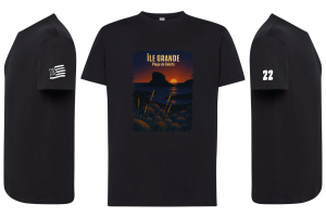 Tee Shirt Plage de Galets Ile Grande "Nuit Soleil"