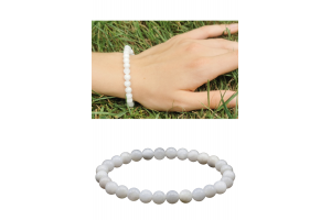 BRACELET PIERRE DE LUNE BLANCHE AA 6mm