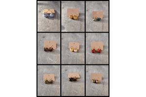 🍎 Boucles d'Oreilles "Pomme" en Pierre Naturelle