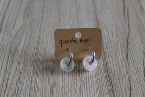 Boucles D'oreilles donuts Quartz rose