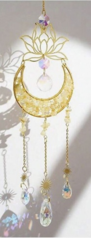Attrape soleil « lotus et lune jaune »